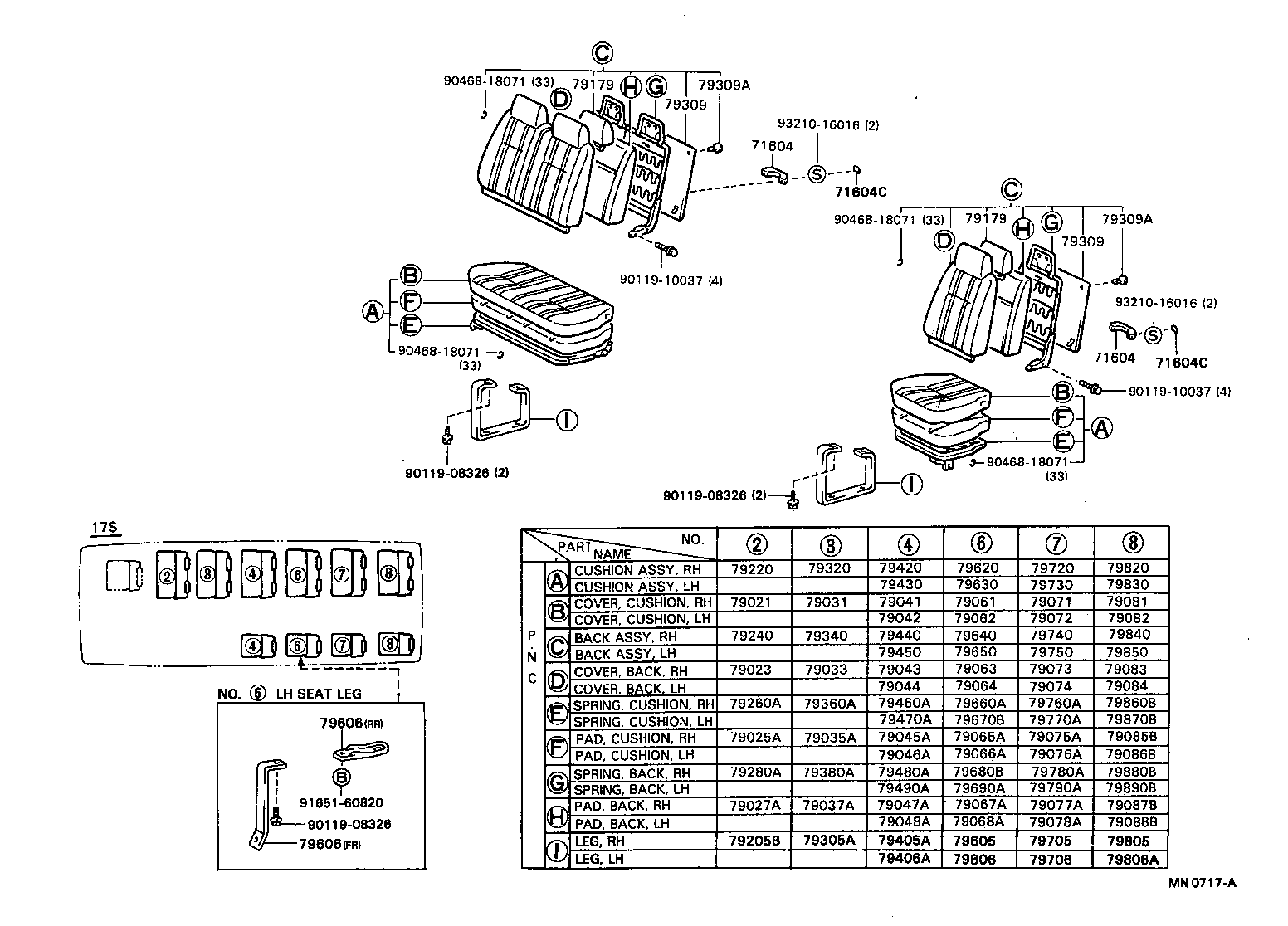 79160-90B01 SPRING ASSY, NO.1 SEAT CUSHION, RH product image