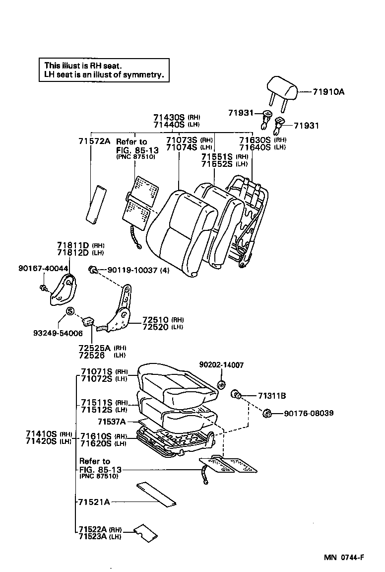 71017-60060 FRAME SUB-ASSY, REAR SEAT BACK, RH product image