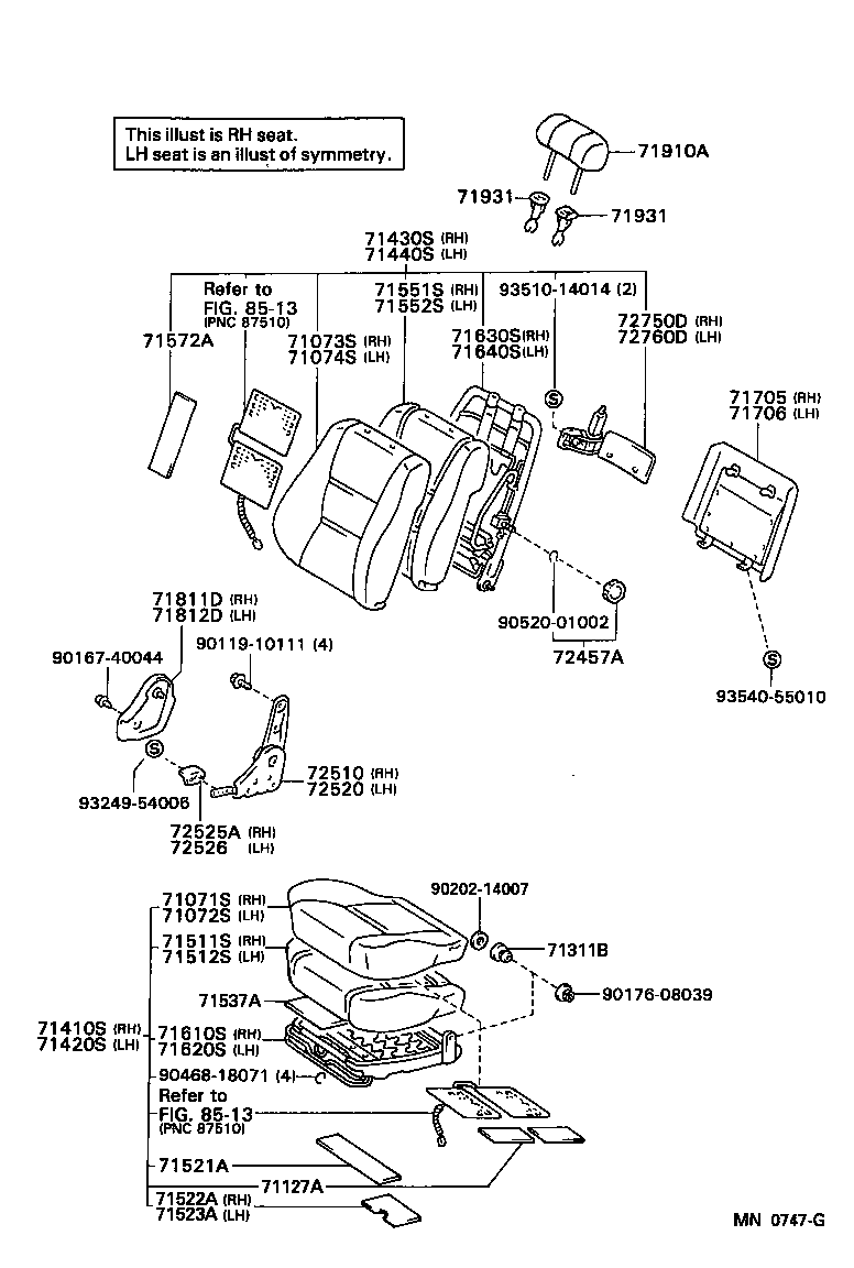 71017-60060 FRAME SUB-ASSY, REAR SEAT BACK, RH product image