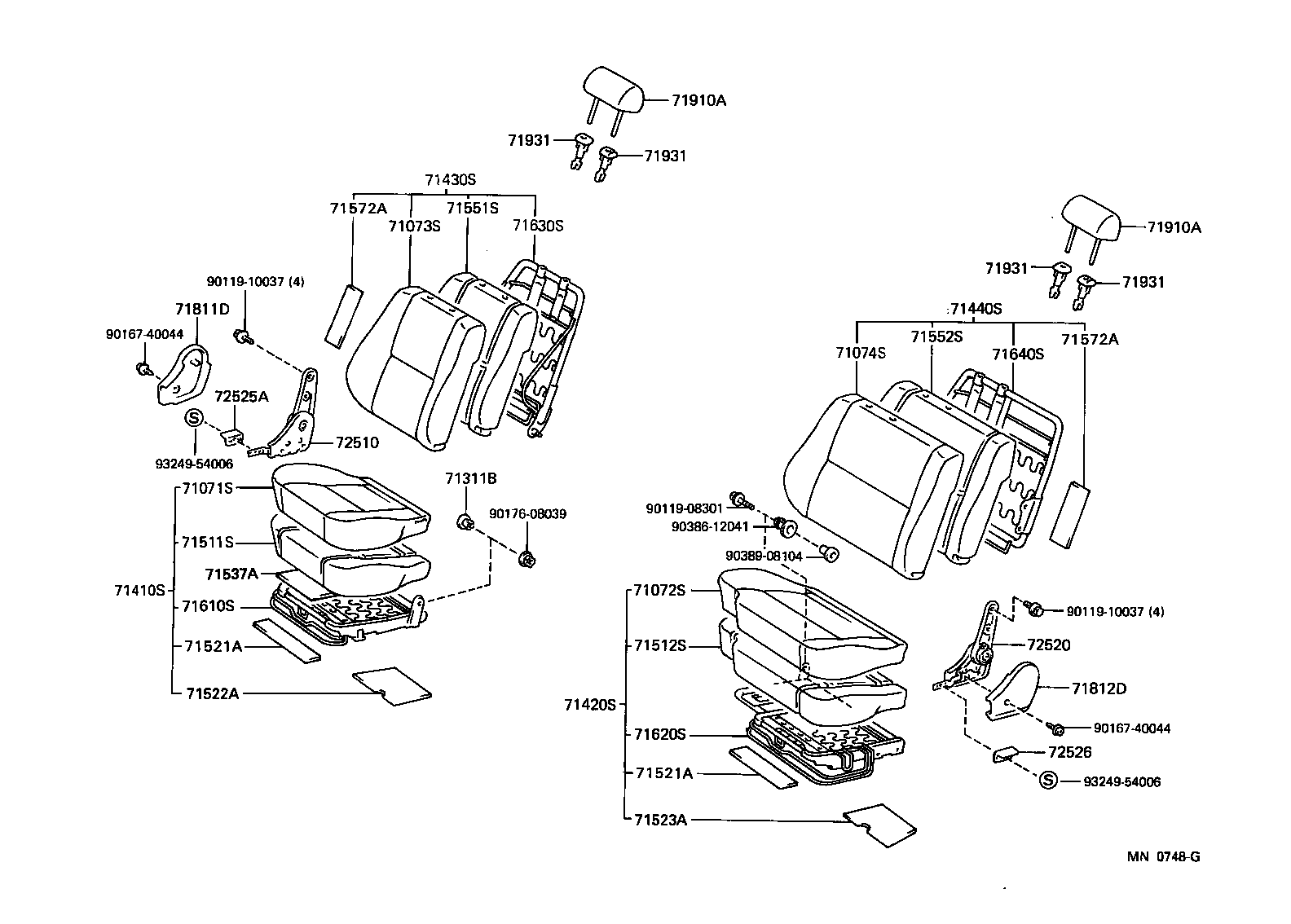 71630-60041 SPRING ASSY, FRONT SEAT BACK, RH(FOR SEPARATE TYPE) product image
