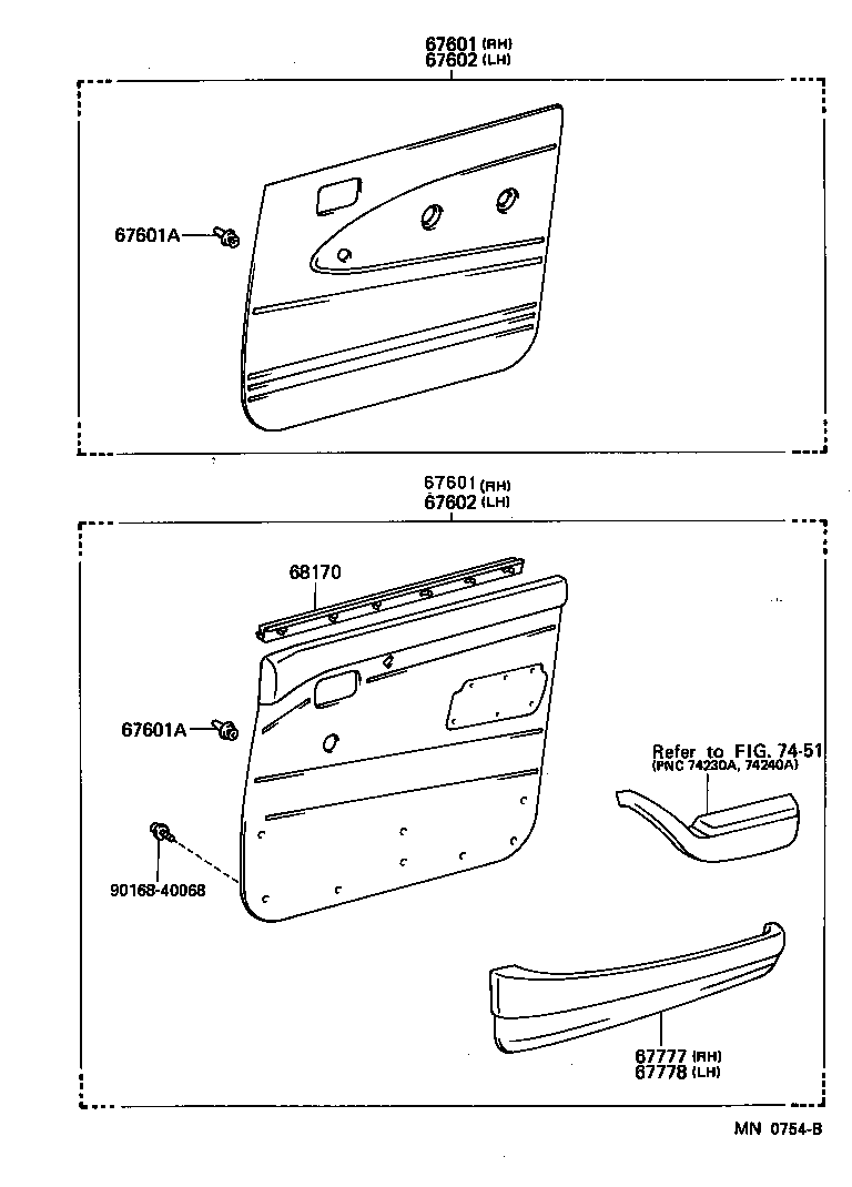 67491-60030 GARNISH, FRONT DOOR LOWER FRAME BRACKET, RH product image