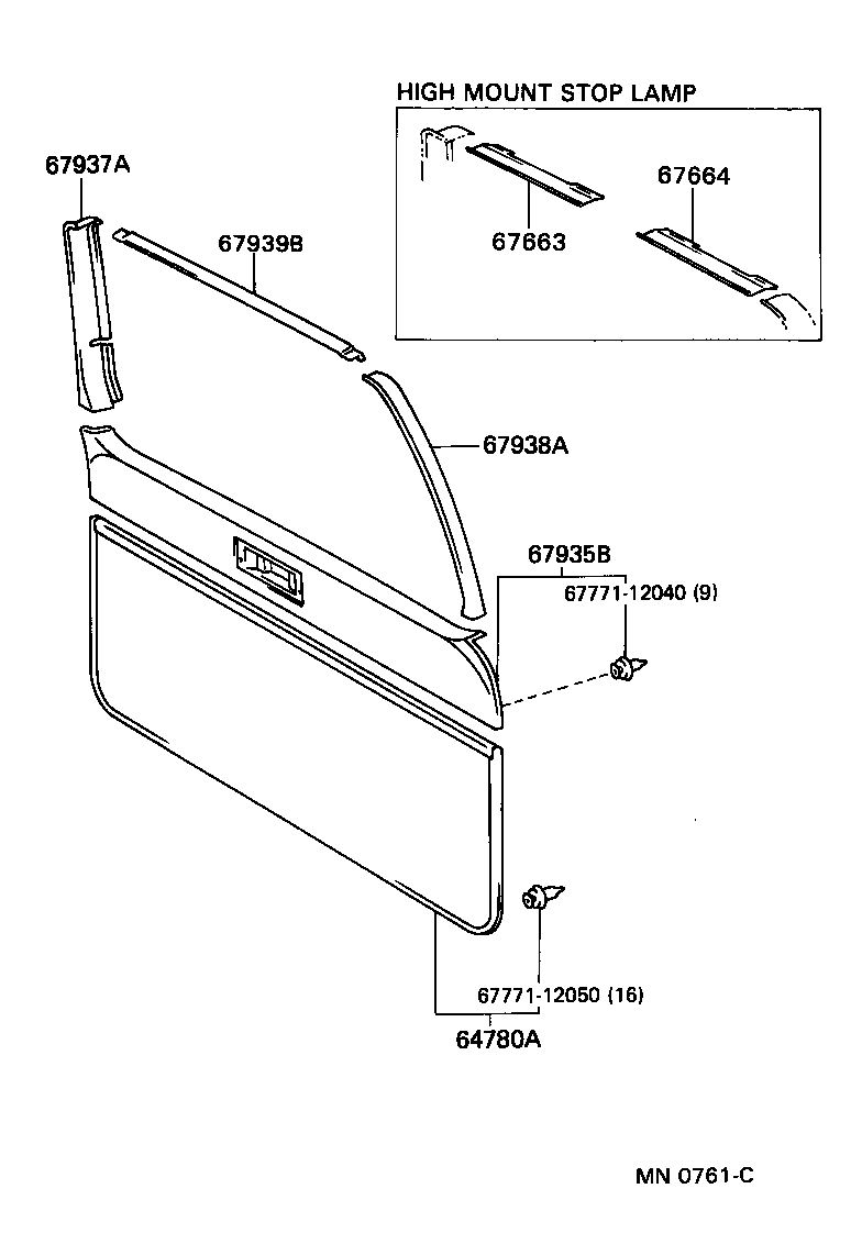 67005-60040 PANEL SUB-ASSY, BACK DOOR, RH product image