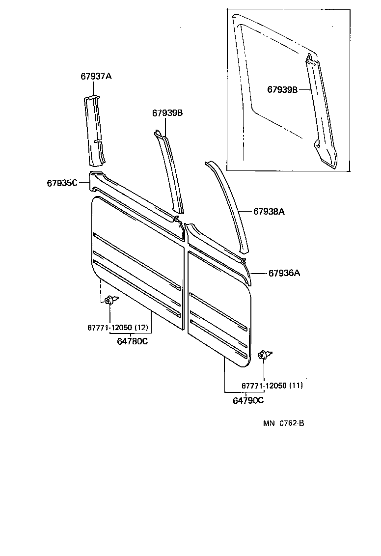 67005-60040 PANEL SUB-ASSY, BACK DOOR, RH product image
