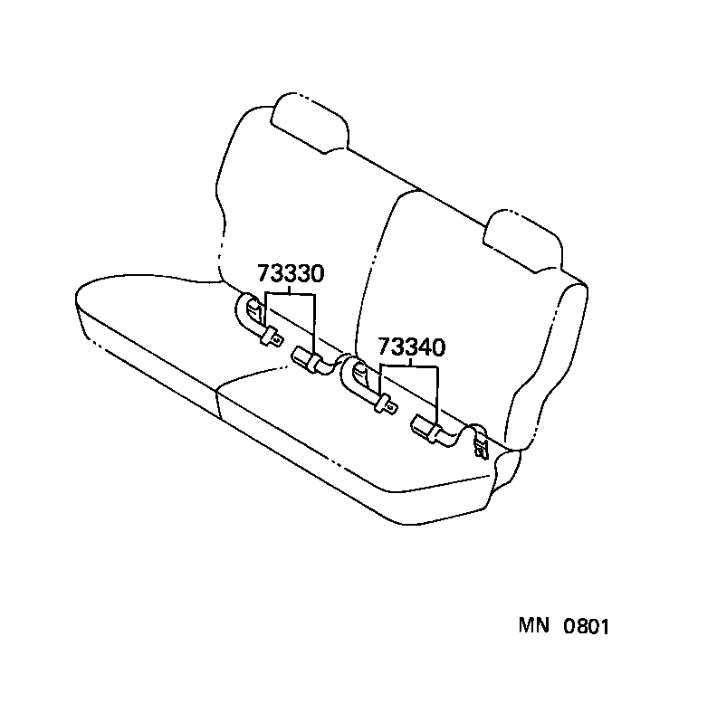 73230-60011 BELT ASSY, FRONT SEAT INNER, RH product image