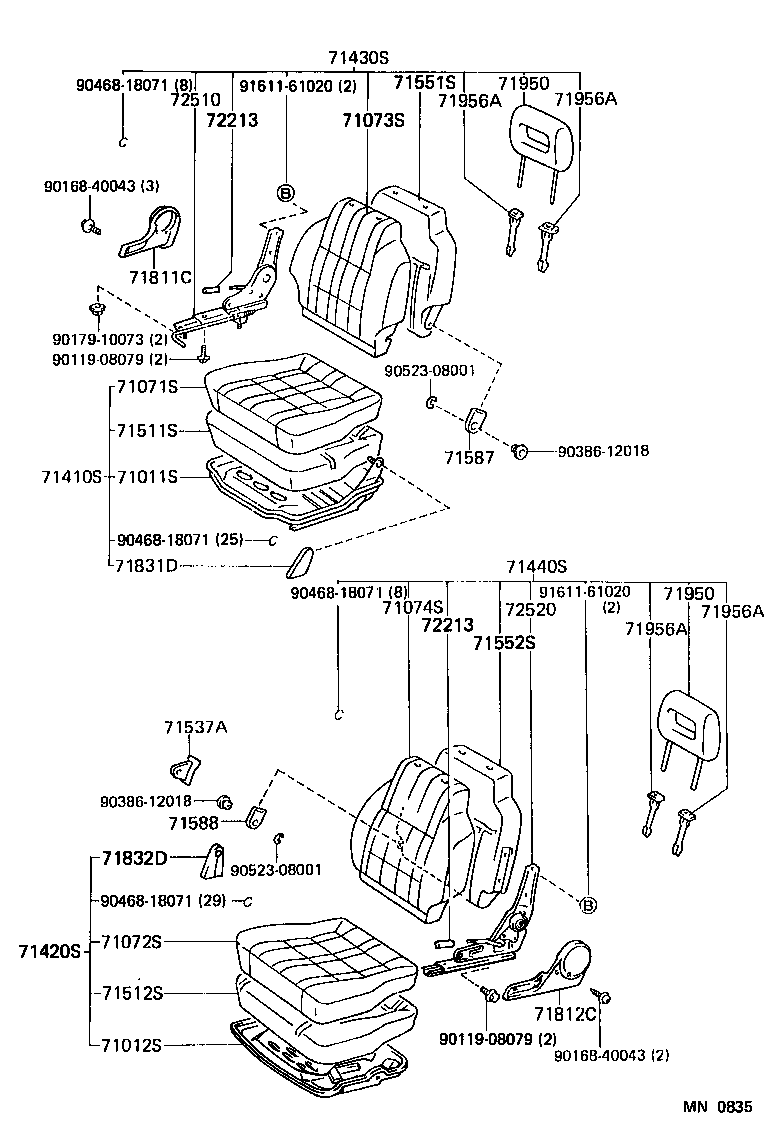 79101-95705 SPRING ASSY, NO.1 SEAT CUSHION product image