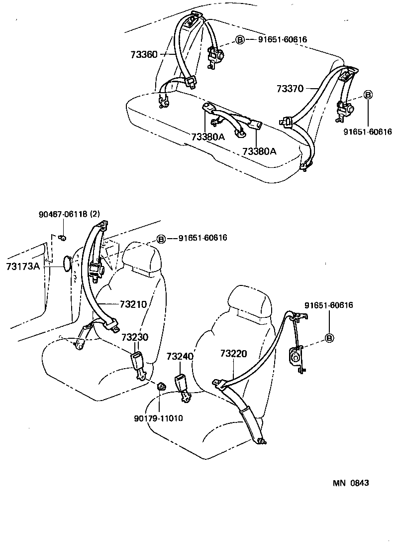 73240-20161-04 BELT ASSY, FRONT SEAT INNER, LH product image