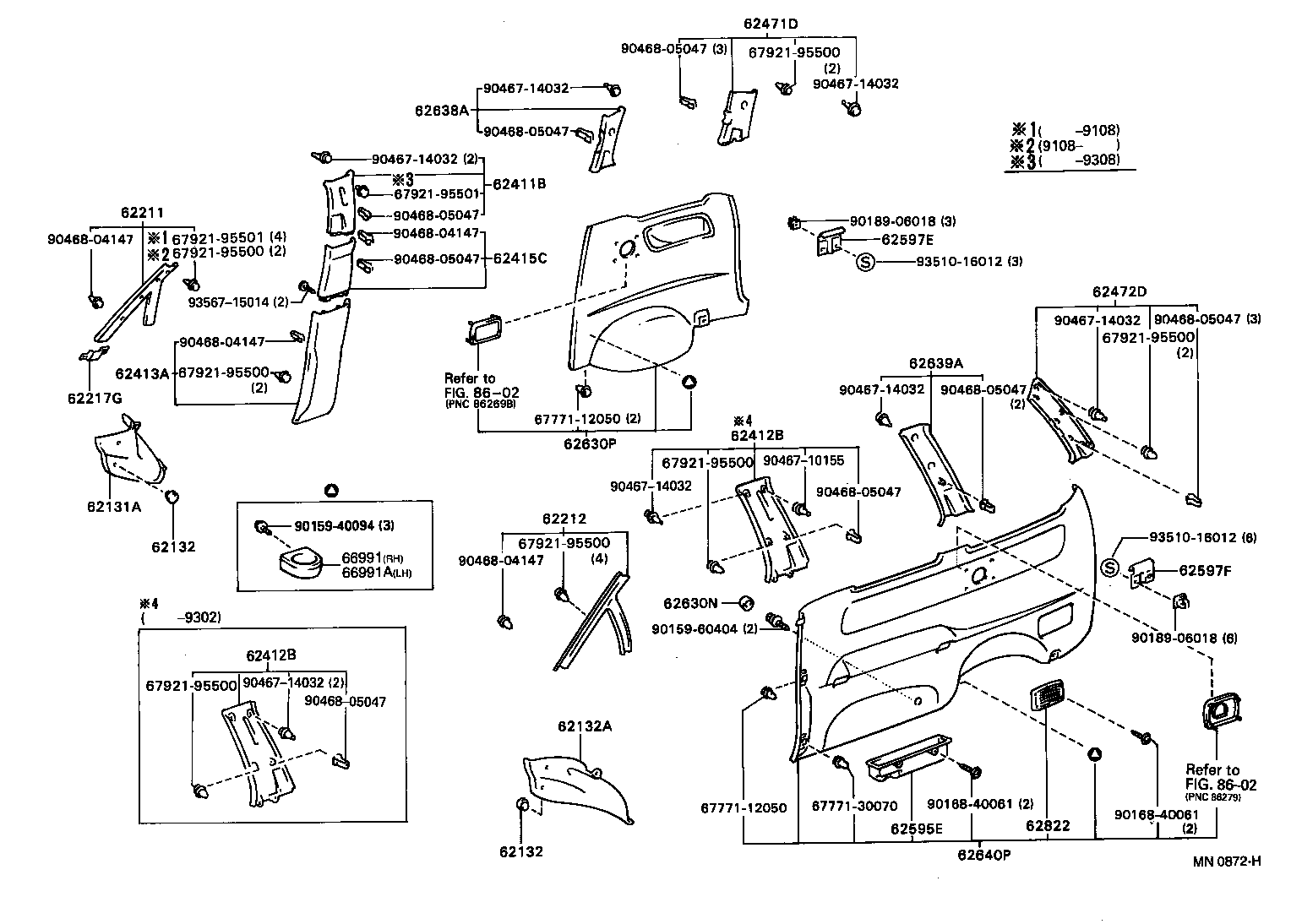 Toyota 62210-95D00-04 GARNISH, FRONT PILLAR, RH