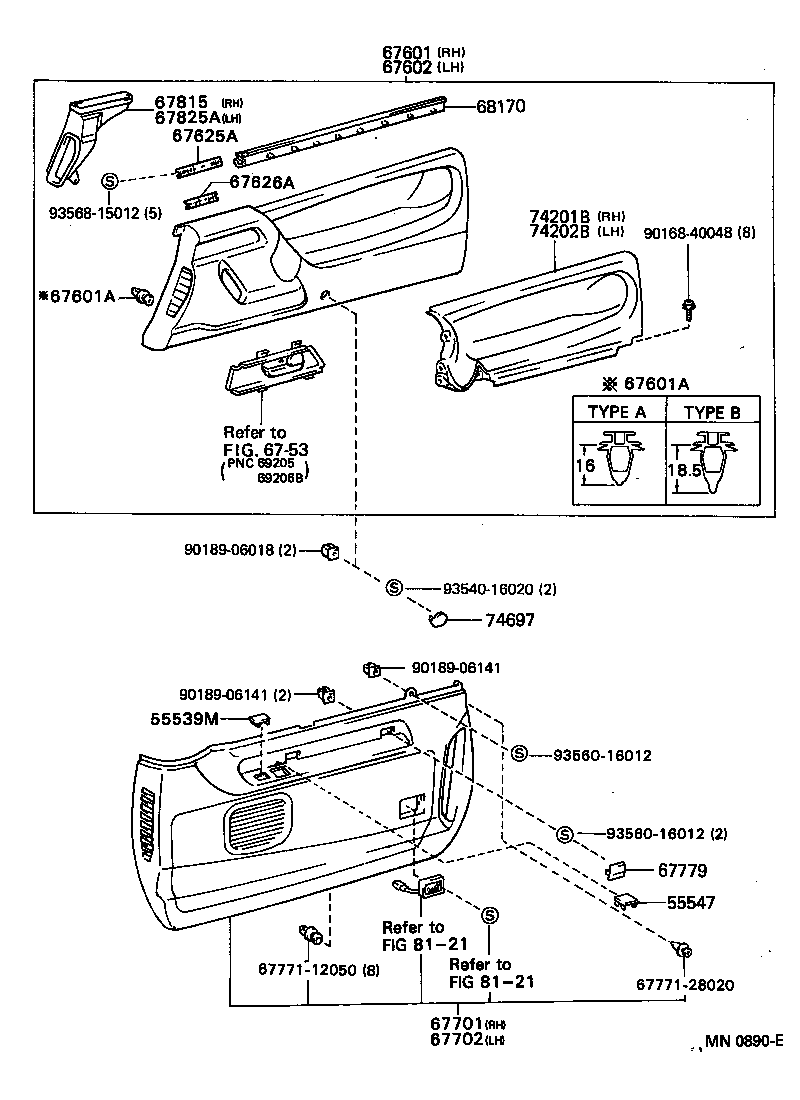 67404-28030 FRAME SUB-ASSY, FRONT DOOR, REAR LOWER LH product image