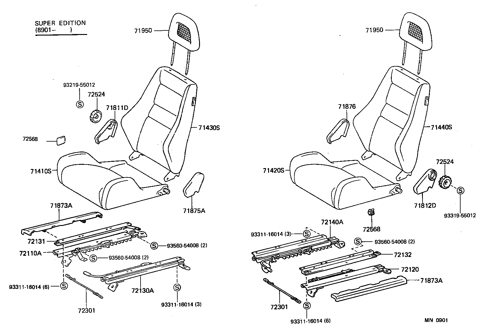 71430-17290 BACK ASSY, FRONT SEAT, RH(FOR SEPARATE TYPE) product image