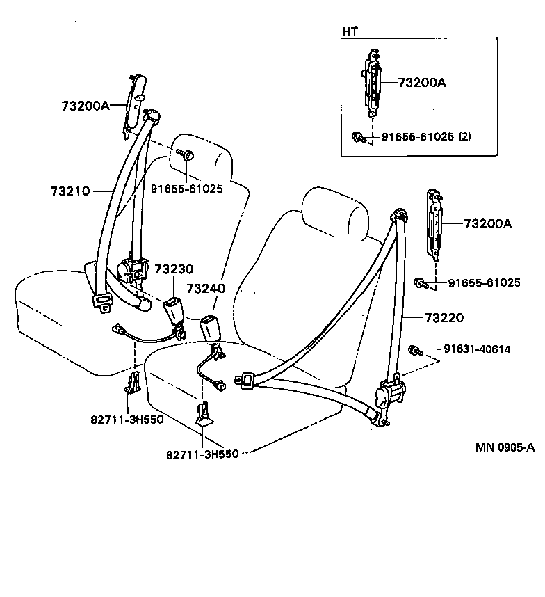 73200-33010-B0 ADJUSTER ASSY, FRONT SHOULDER BELT ANCHOR product image