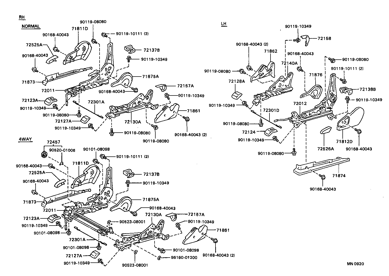 71630-32190 SPRING ASSY, FRONT SEAT BACK, RH(FOR SEPARATE TYPE) product image