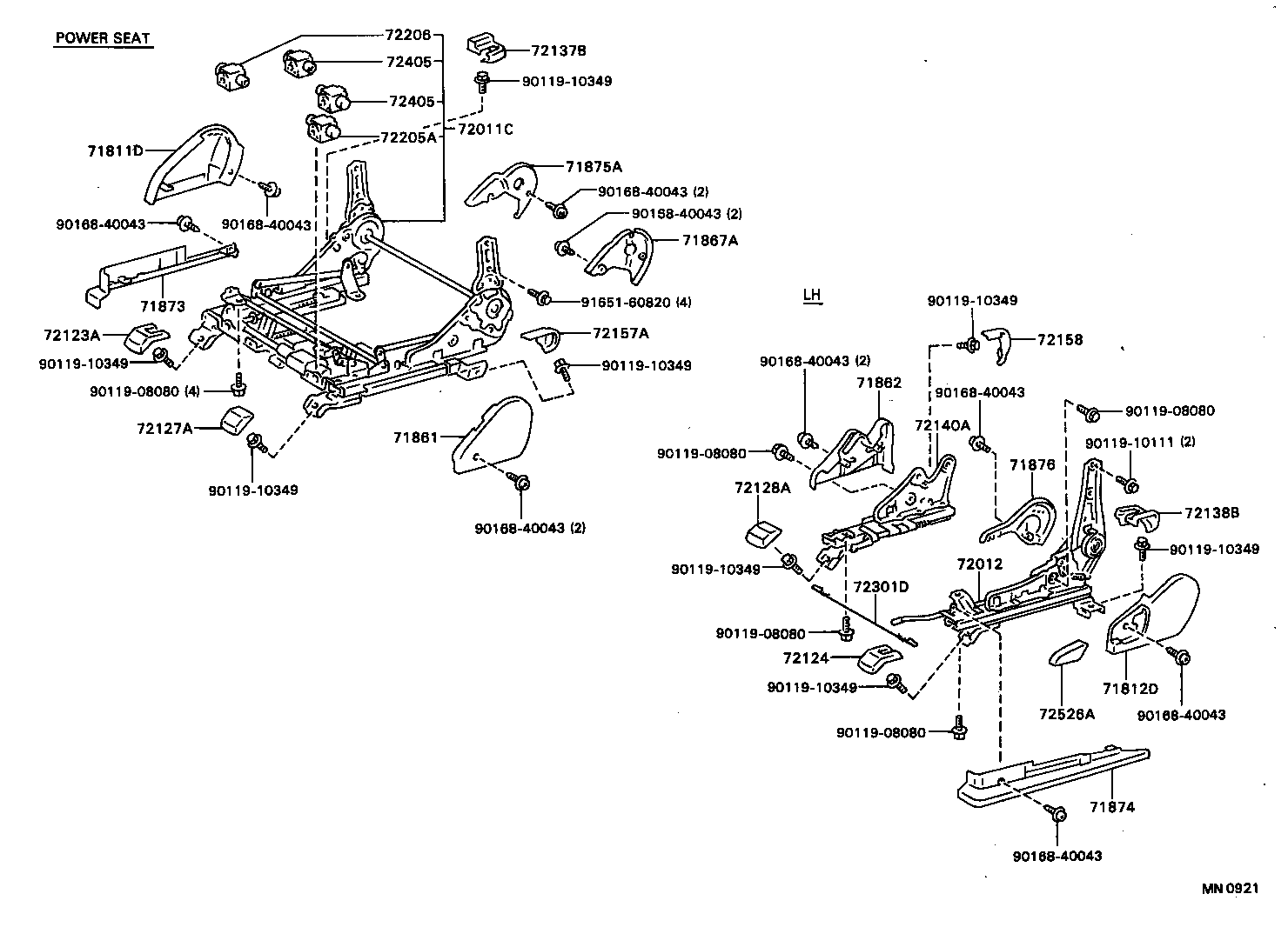 71630-32190 SPRING ASSY, FRONT SEAT BACK, RH(FOR SEPARATE TYPE) product image