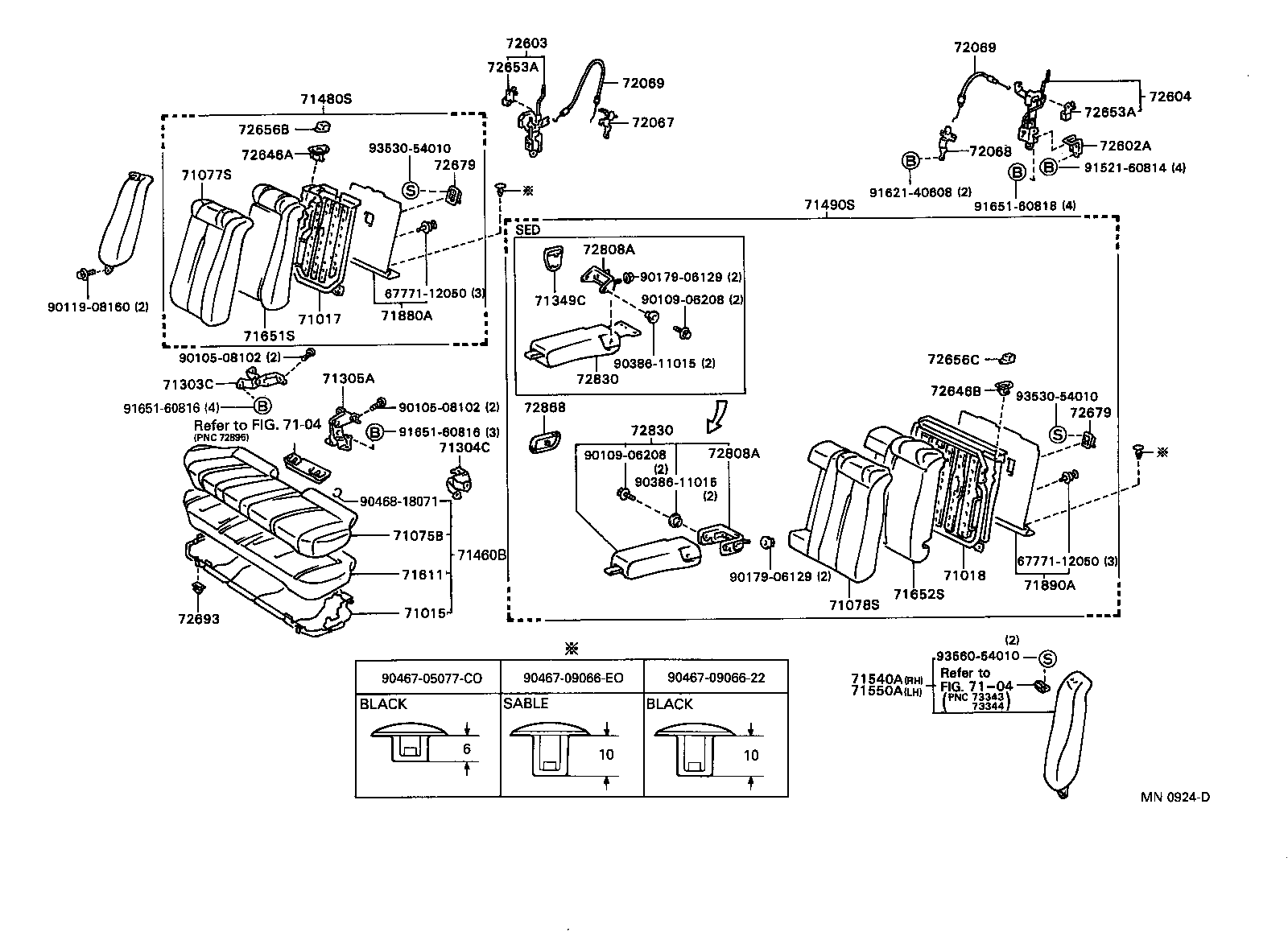 71015-32090 FRAME SUB-ASSY, REAR SEAT CUSHION product image