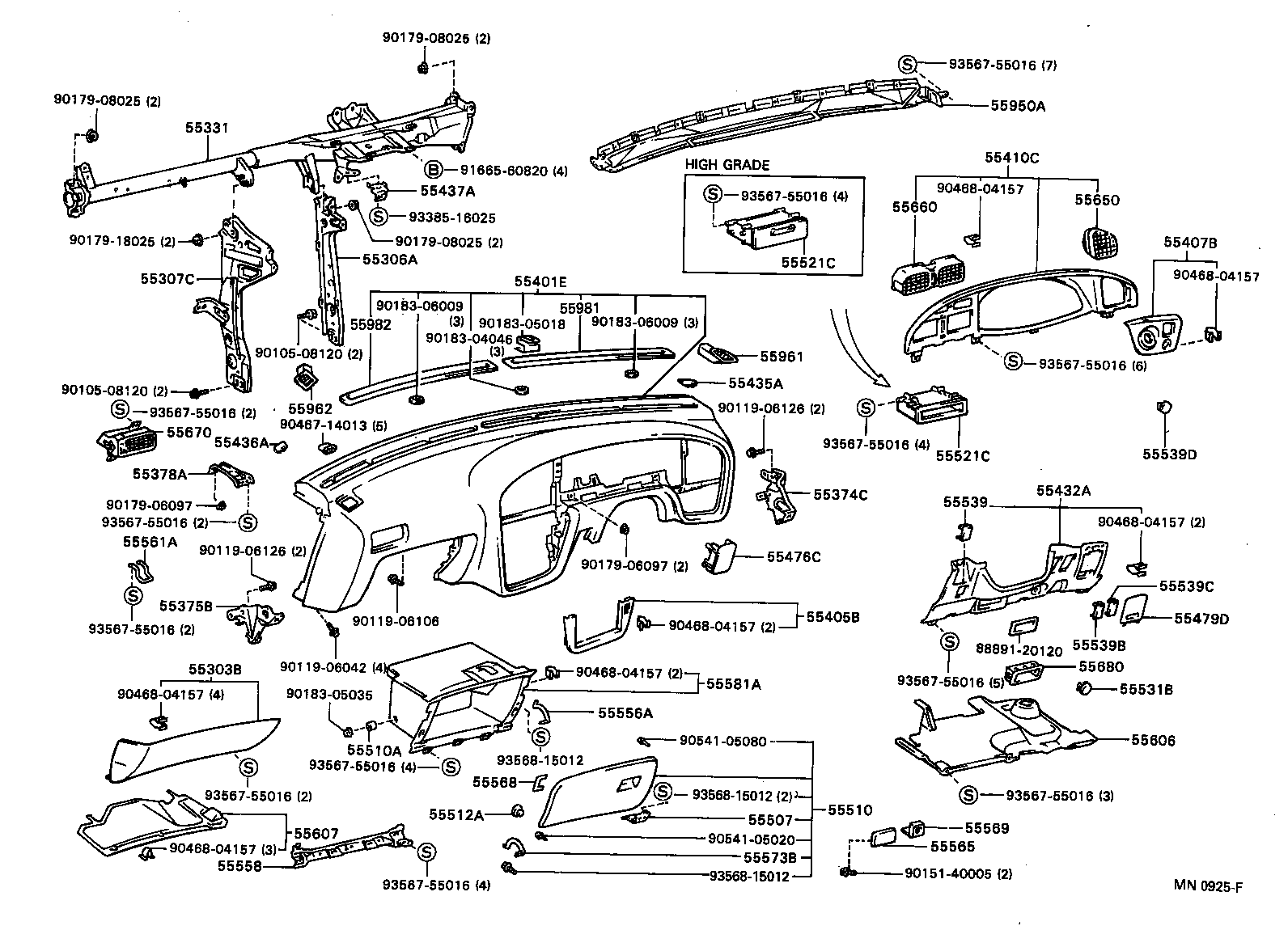 55405-32110 PANEL SUB-ASSY, INSTRUMENT CLUSTER FINISH, CENTER product image