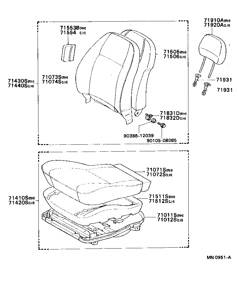 71012-16030 FRAME SUB-ASSY, FRONT SEAT CUSHION, LH product image