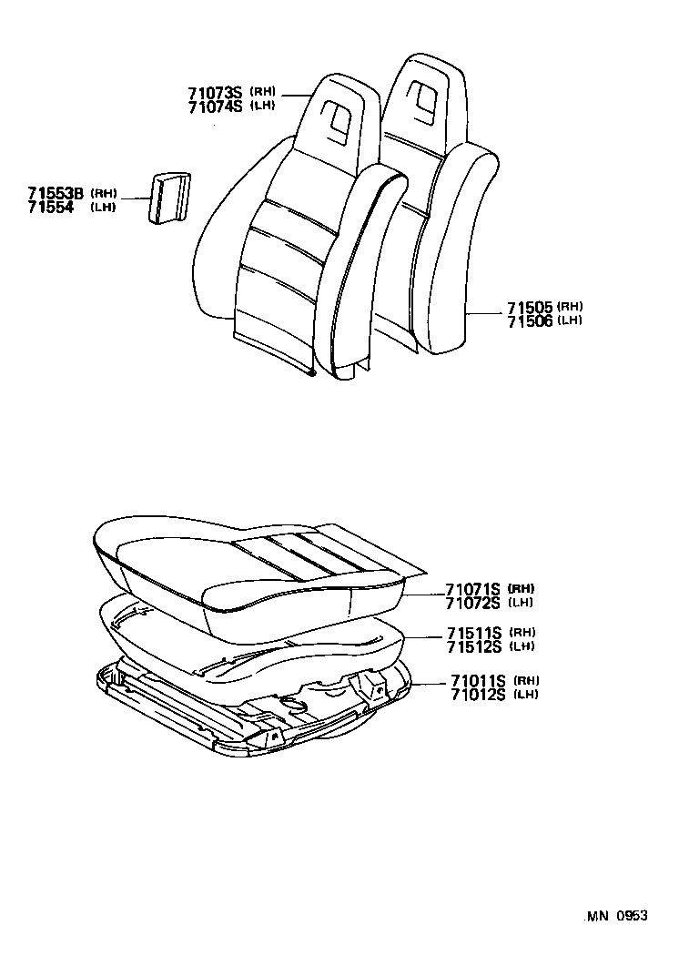 71012-16040 FRAME SUB-ASSY, FRONT SEAT CUSHION, LH product image