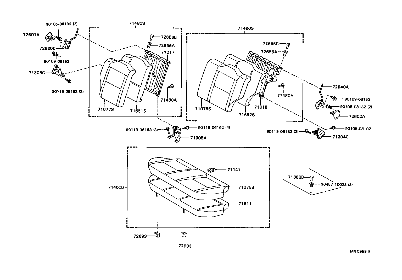 71017-16140 FRAME SUB-ASSY, REAR SEAT BACK product image