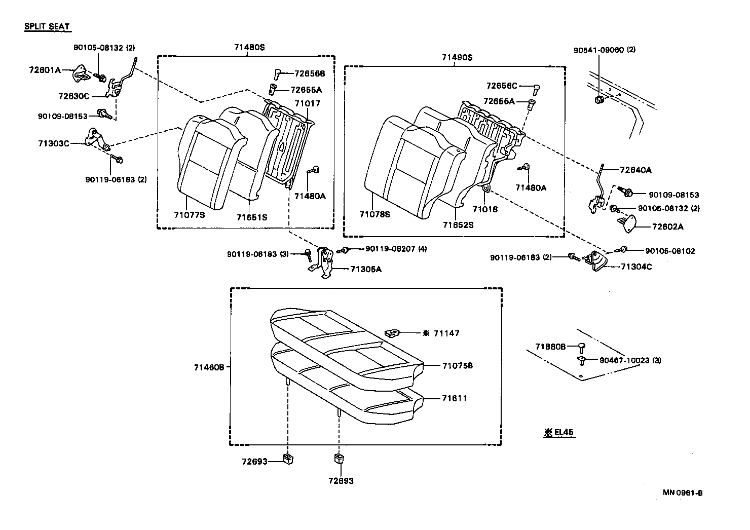 71017-16140 FRAME SUB-ASSY, REAR SEAT BACK product image