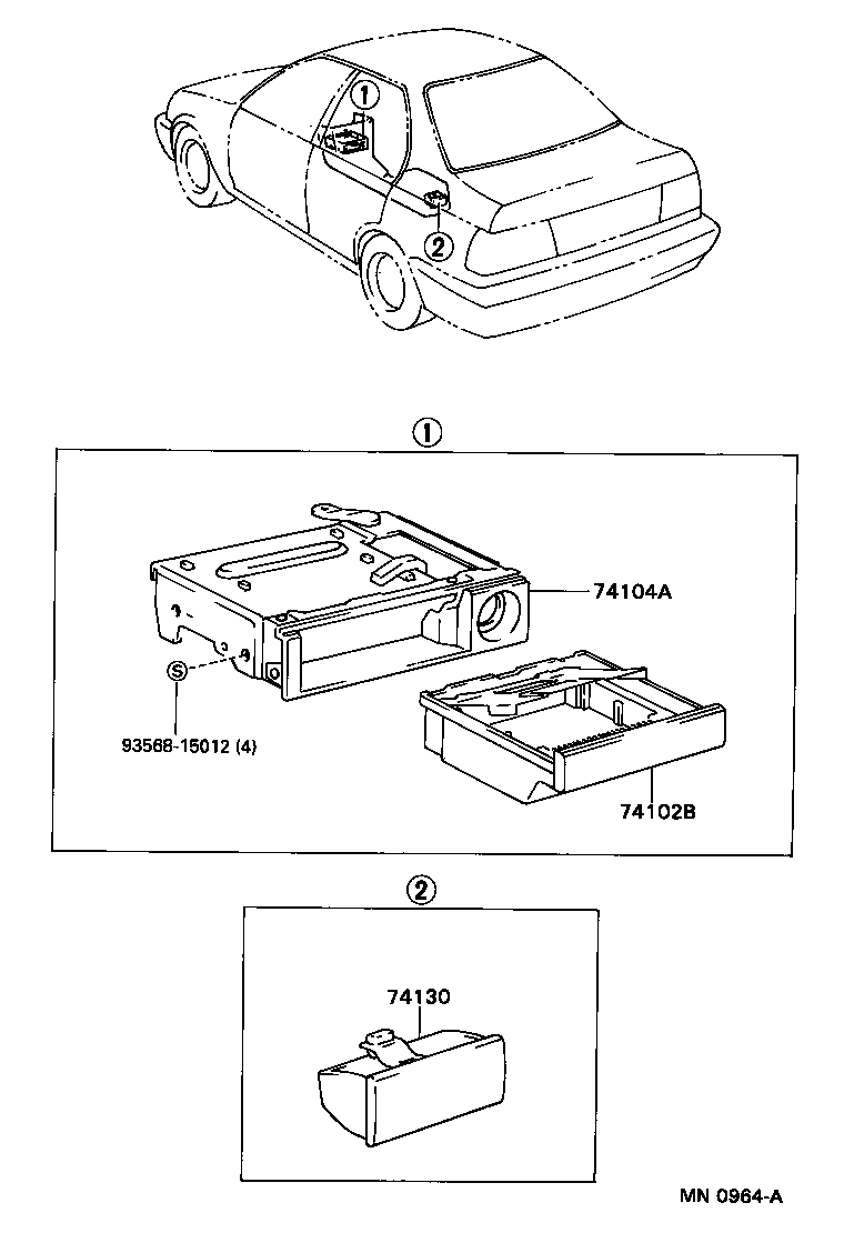 74102-16040 BOX SUB-ASSY, FRONT ASH RECEPTACLE product image