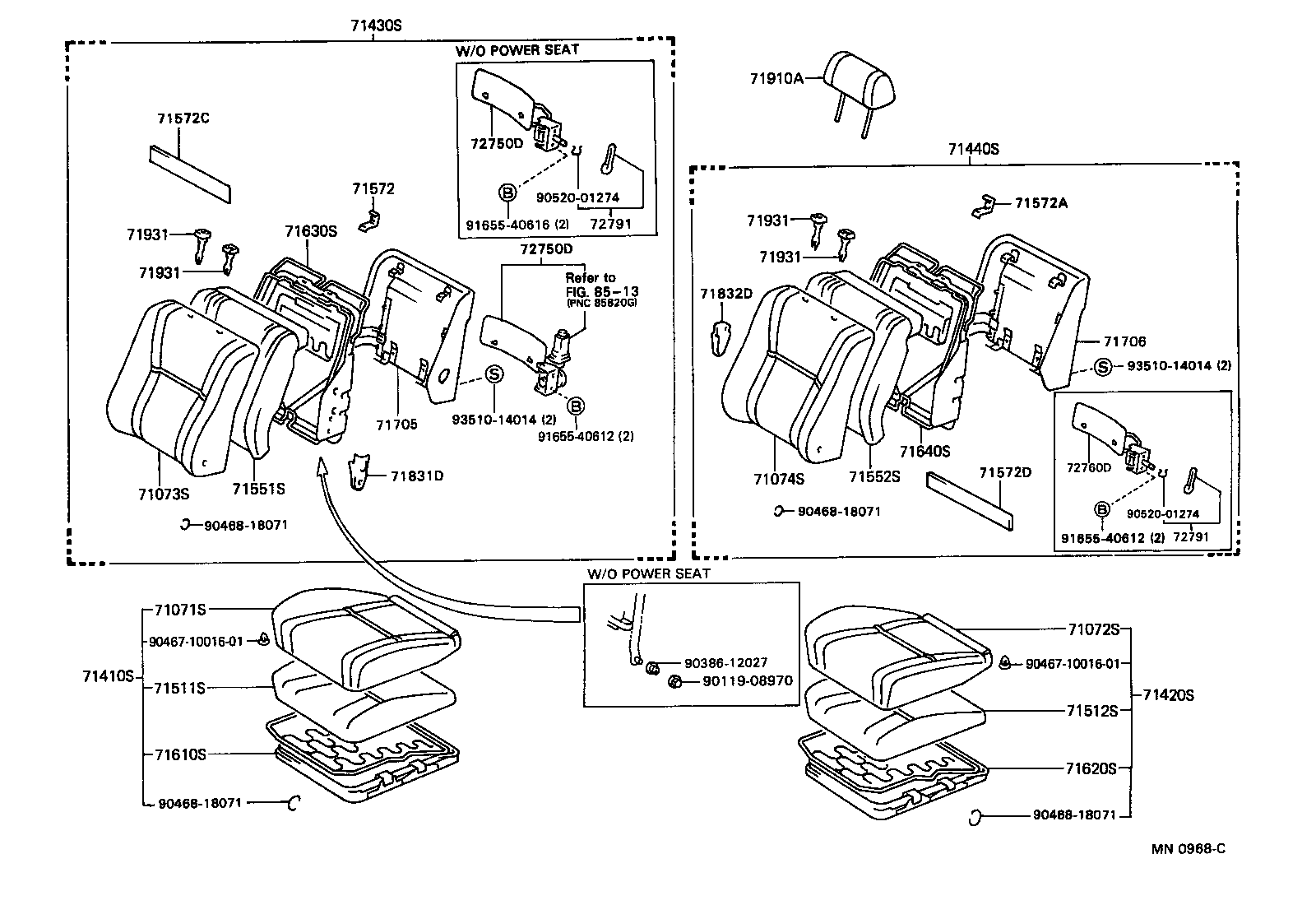71630-22650 SPRING ASSY, FRONT SEAT BACK, RH(FOR SEPARATE TYPE) product image