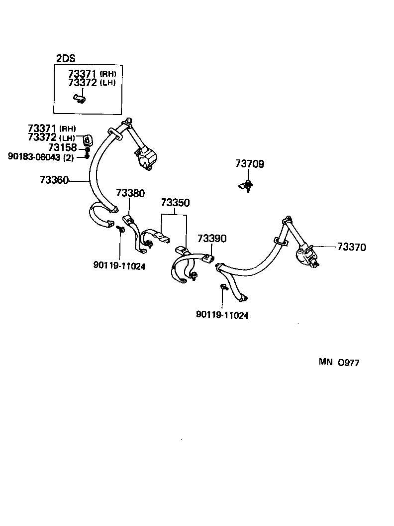 73240-16111-01 BELT ASSY, FRONT SEAT INNER, LH product image