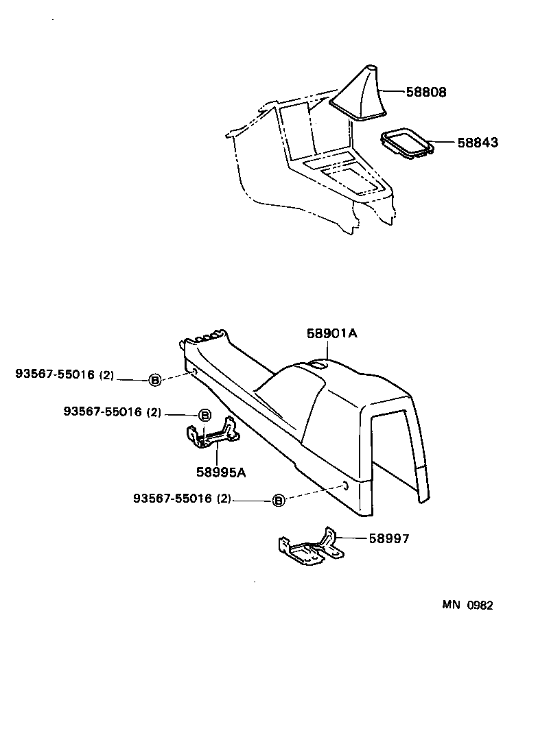 58997-16070 BRACKET, CONSOLE BOX MOUNTING, NO.3 product image
