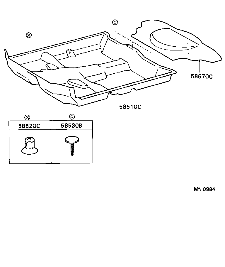 58571-16320-22 CARPET ASSY, REAR FLOOR product image