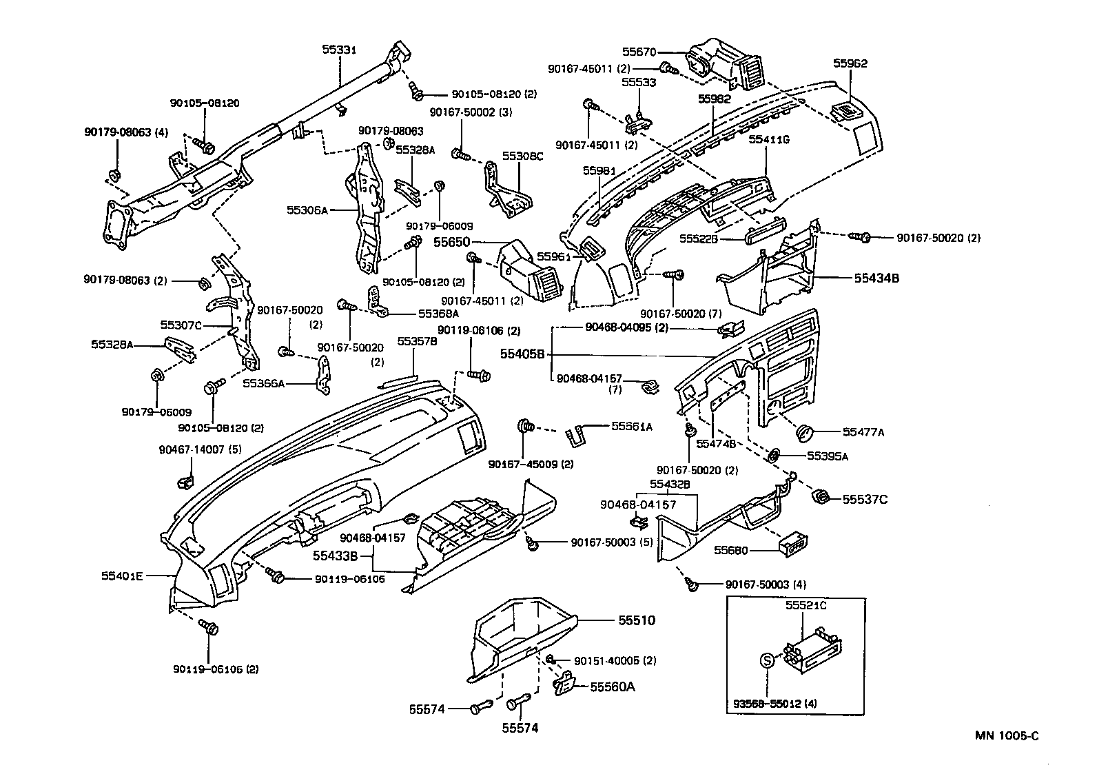 55045-12130-J0 PANEL SUB-ASSY, INSTRUMENT PANEL FINISH, LOWER product image