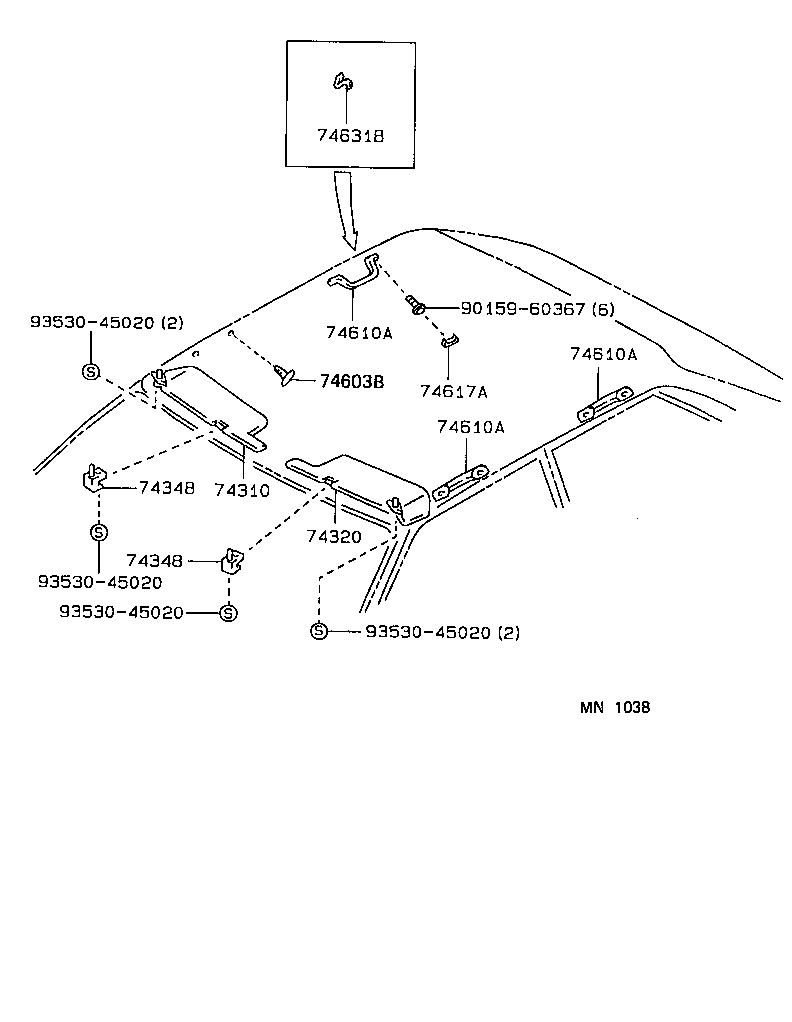 74348-12020-R4 HOLDER, VISOR product image