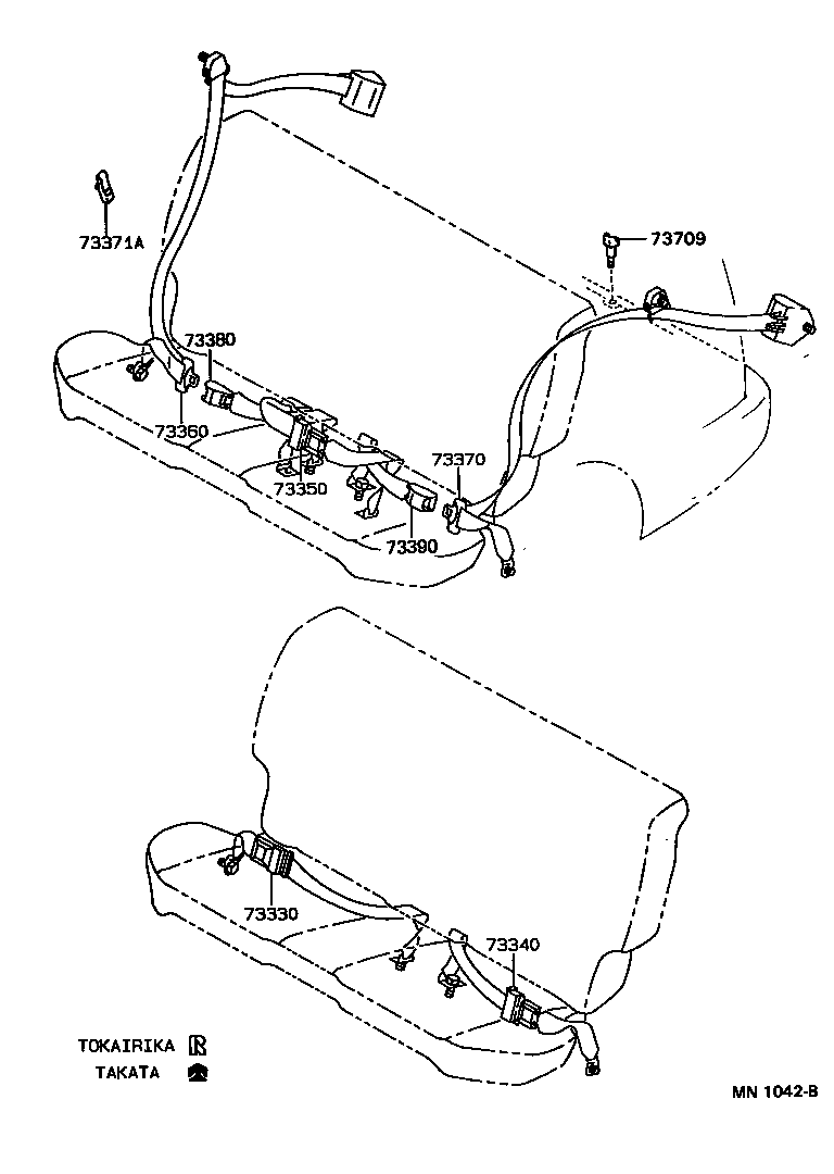 73210-12663-B0 BELT ASSY, FRONT SEAT OUTER, RH product image