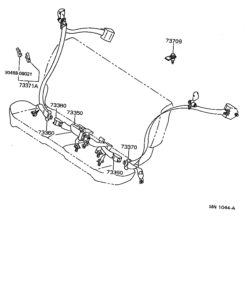 Toyota 73370-12352-03 BELT ASSY, REAR SEAT 3 POINT TYPE, OUTER LH
