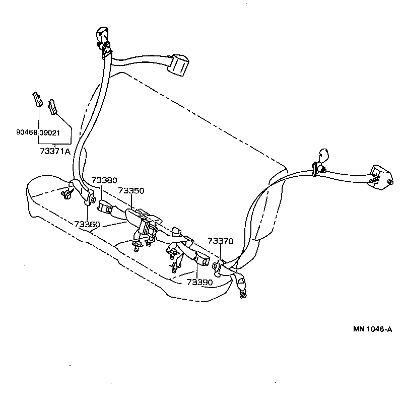 73220-12594-R8 BELT ASSY, FRONT SEAT OUTER, LH product image