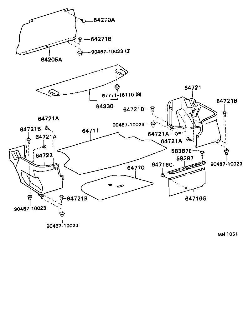 64330-16260-01 PANEL ASSY, PACKAGE TRAY TRIM product image
