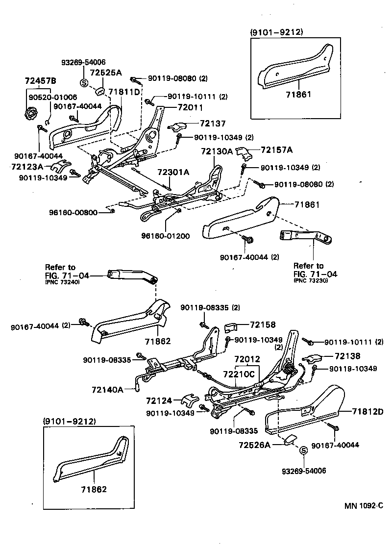 71610-16020 FRAME SUB-ASSY, FRONT SEAT CUSHION, RH product image