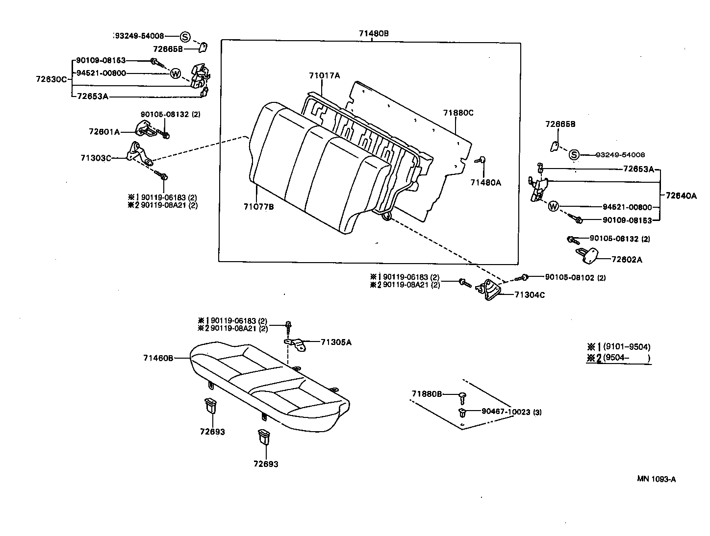 71480-1G730-C0 BACK ASSY, REAR SEAT (FOR BENCH TYPE) product image