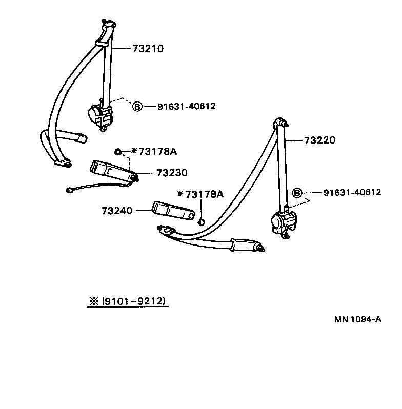 73210-16481-C0 BELT ASSY, FRONT SEAT OUTER, RH product image