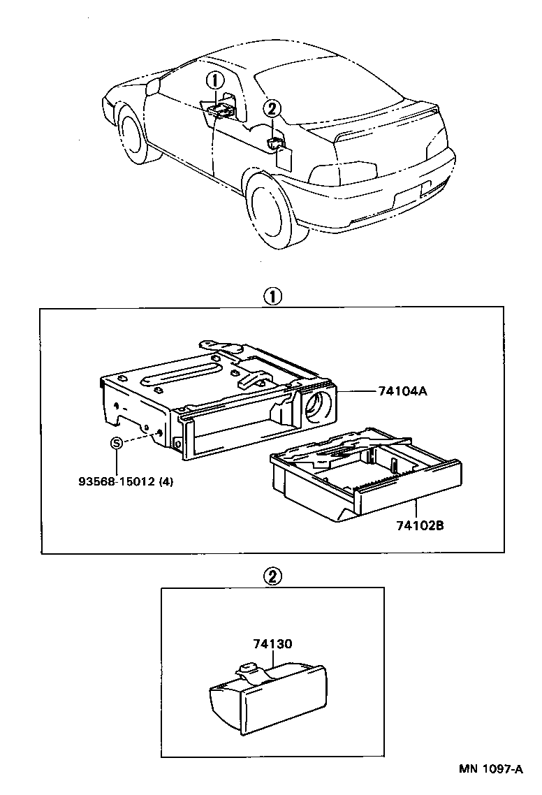 74104-16060 RETAINER SUB-ASSY, FRONT ASH RECEPTACLE product image