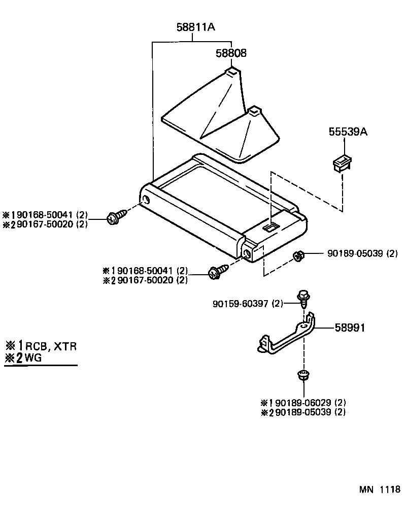 58991-89103 BRACKET, CONSOLE BOX MOUNTING, UPPER product image