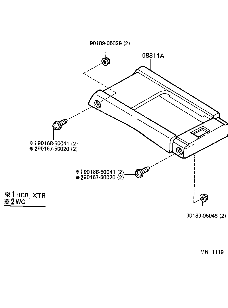 58991-89103 BRACKET, CONSOLE BOX MOUNTING, UPPER product image
