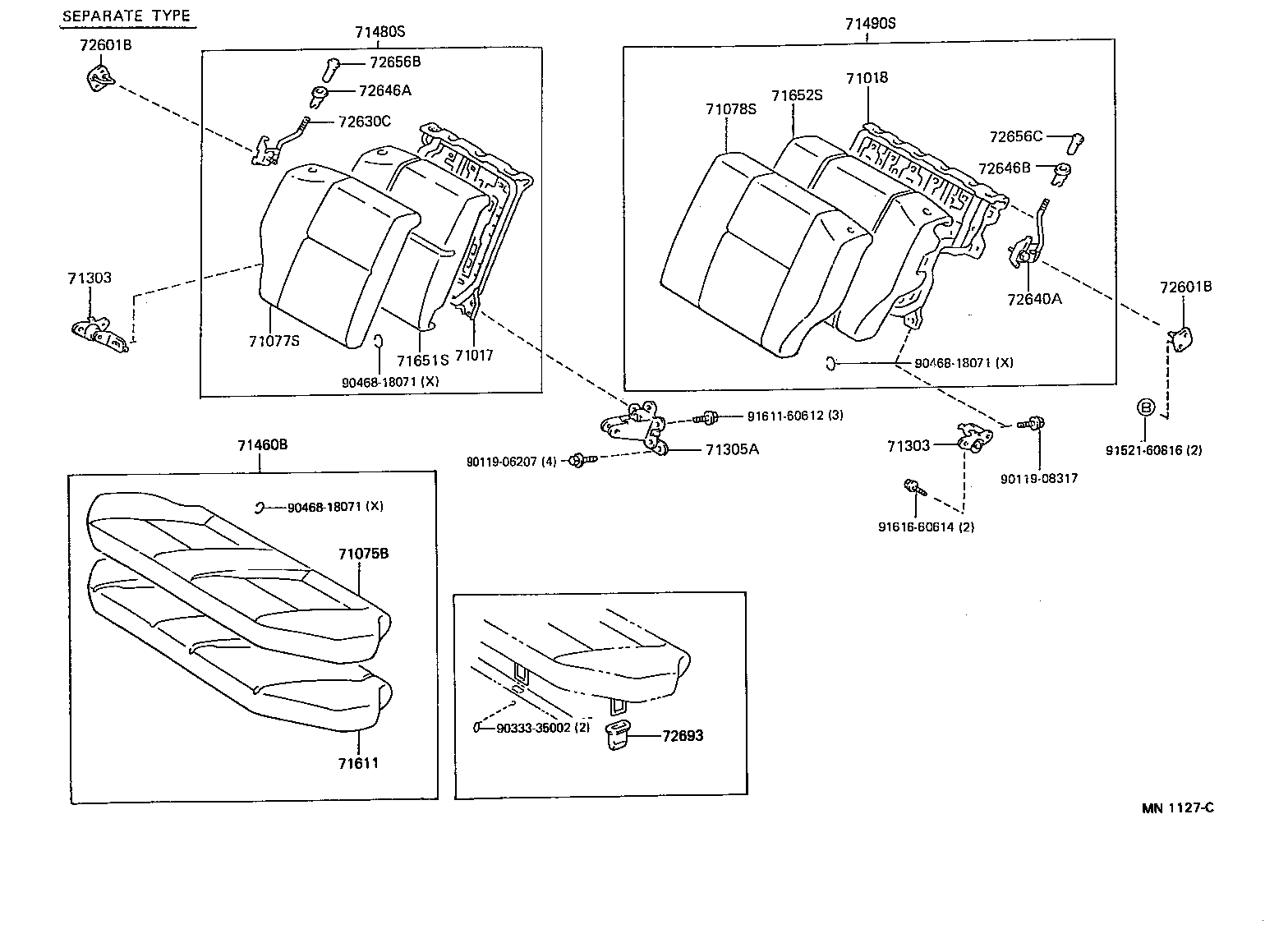 71077-1C751 COVER, REAR SEAT BACK (FOR BENCH TYPE) product image