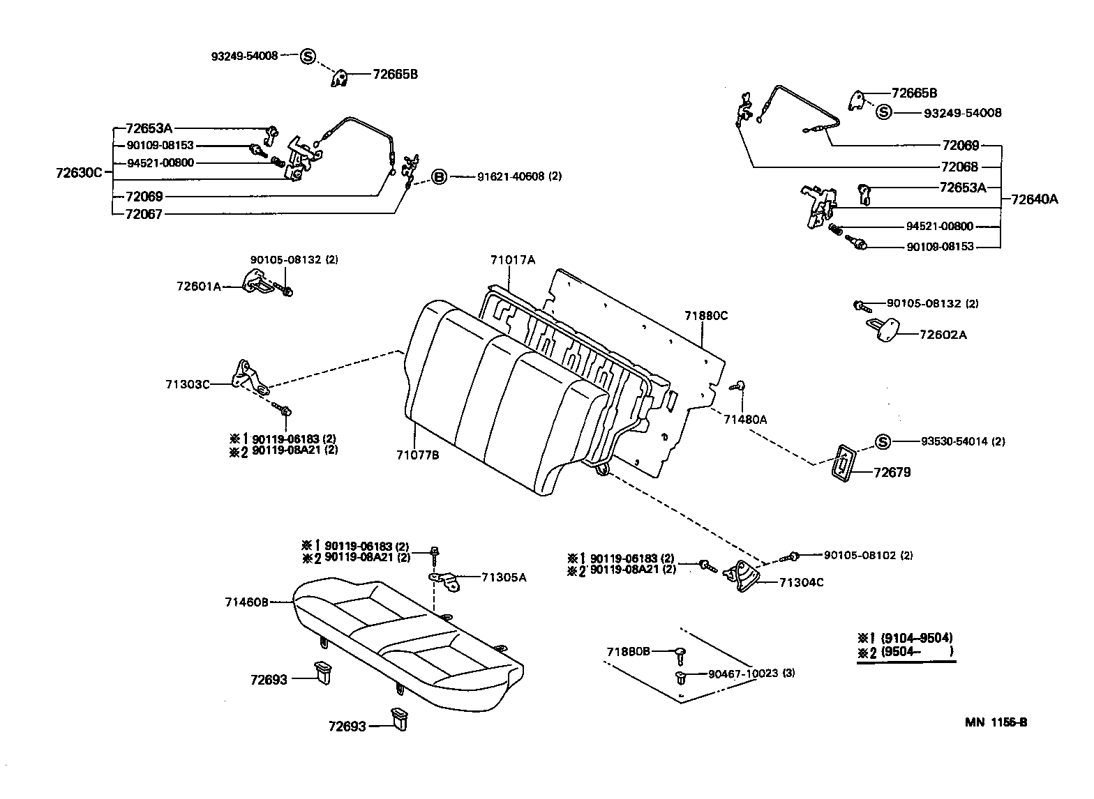 Toyota 71560-16710-03 CUSHION ASSY, REAR SEAT (FOR BENCH TYPE)