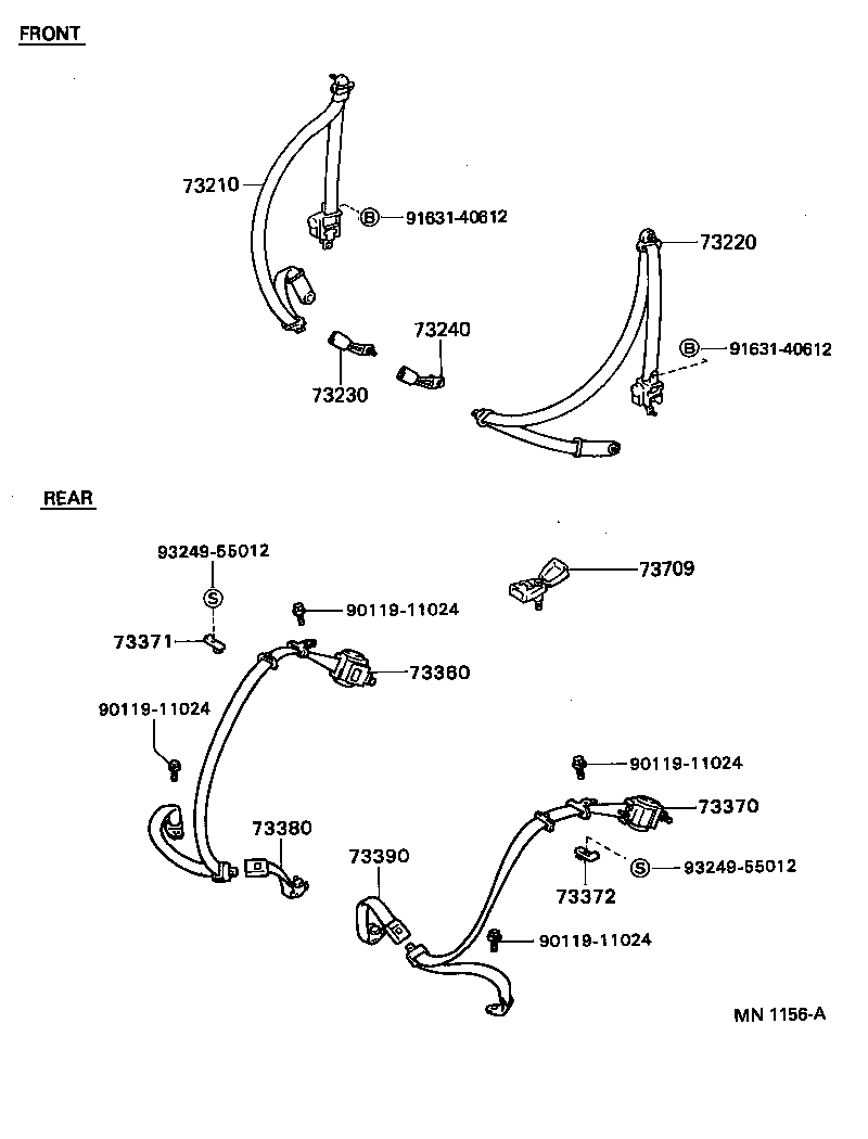 73210-16471-C0 BELT ASSY, FRONT SEAT OUTER, RH product image