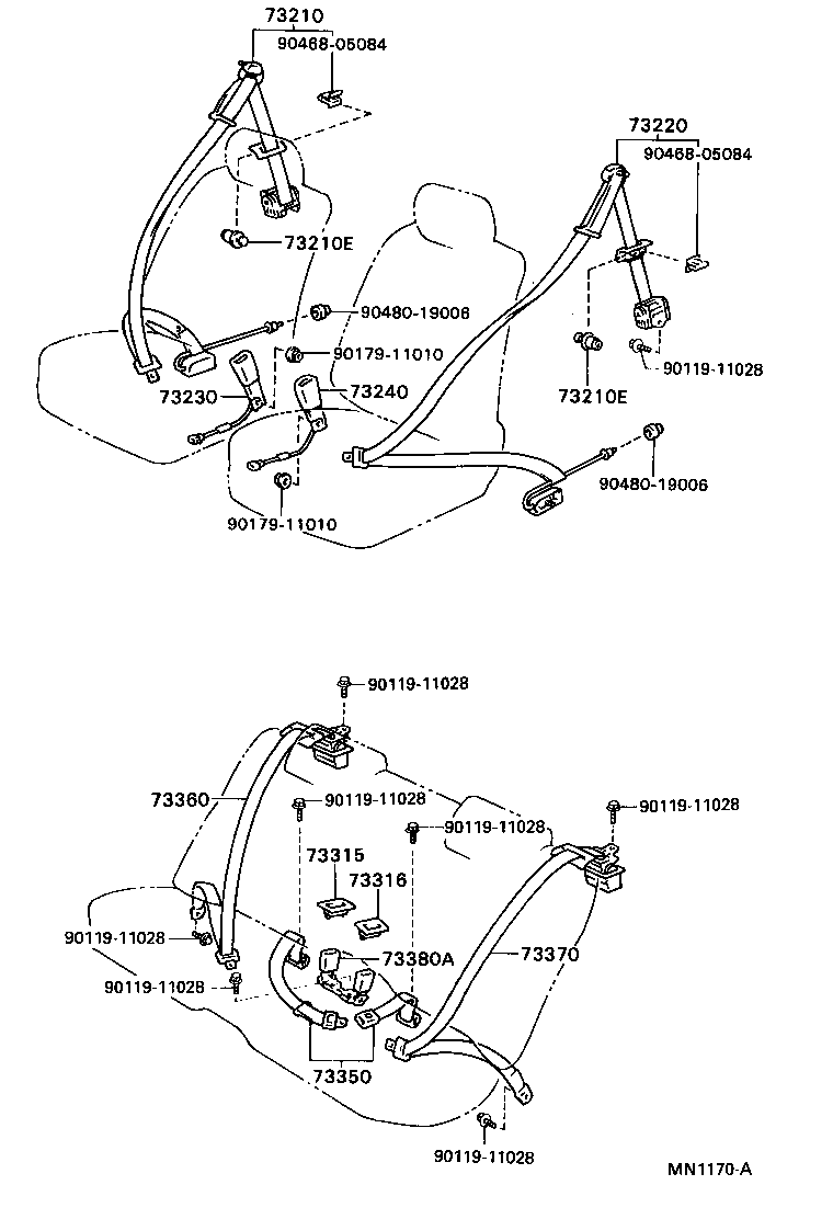 73240-24030-07 BELT ASSY, FRONT SEAT INNER, LH product image