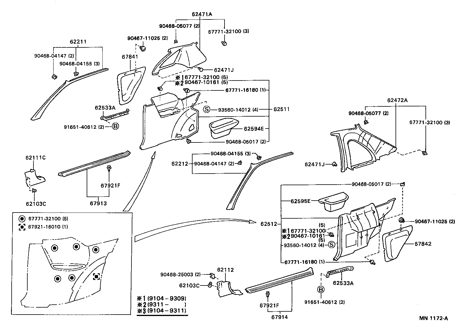 Toyota 62211-16080-22 GARNISH, FRONT PILLAR, RH