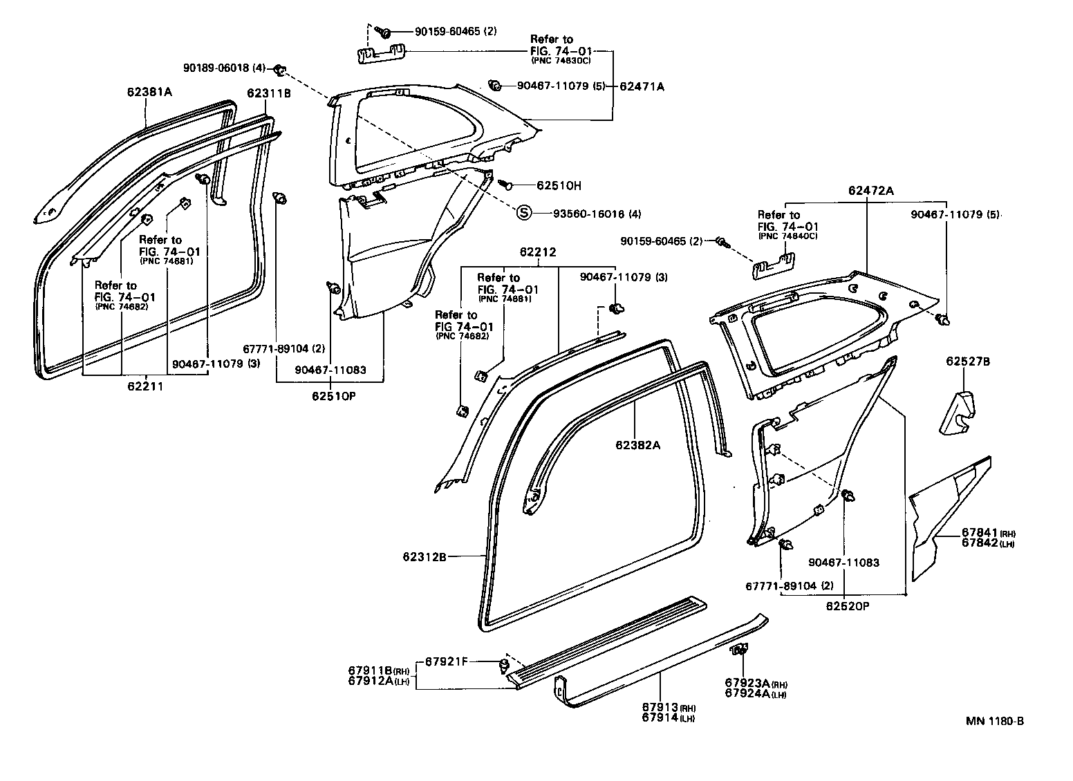 Toyota 62210-24030-05 GARNISH, FRONT PILLAR, RH