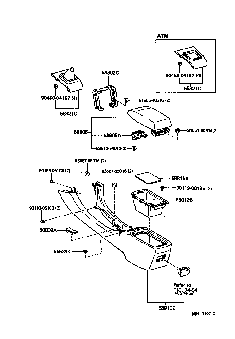 Toyota 58804-33040 PANEL, CONSOLE, UPPER
