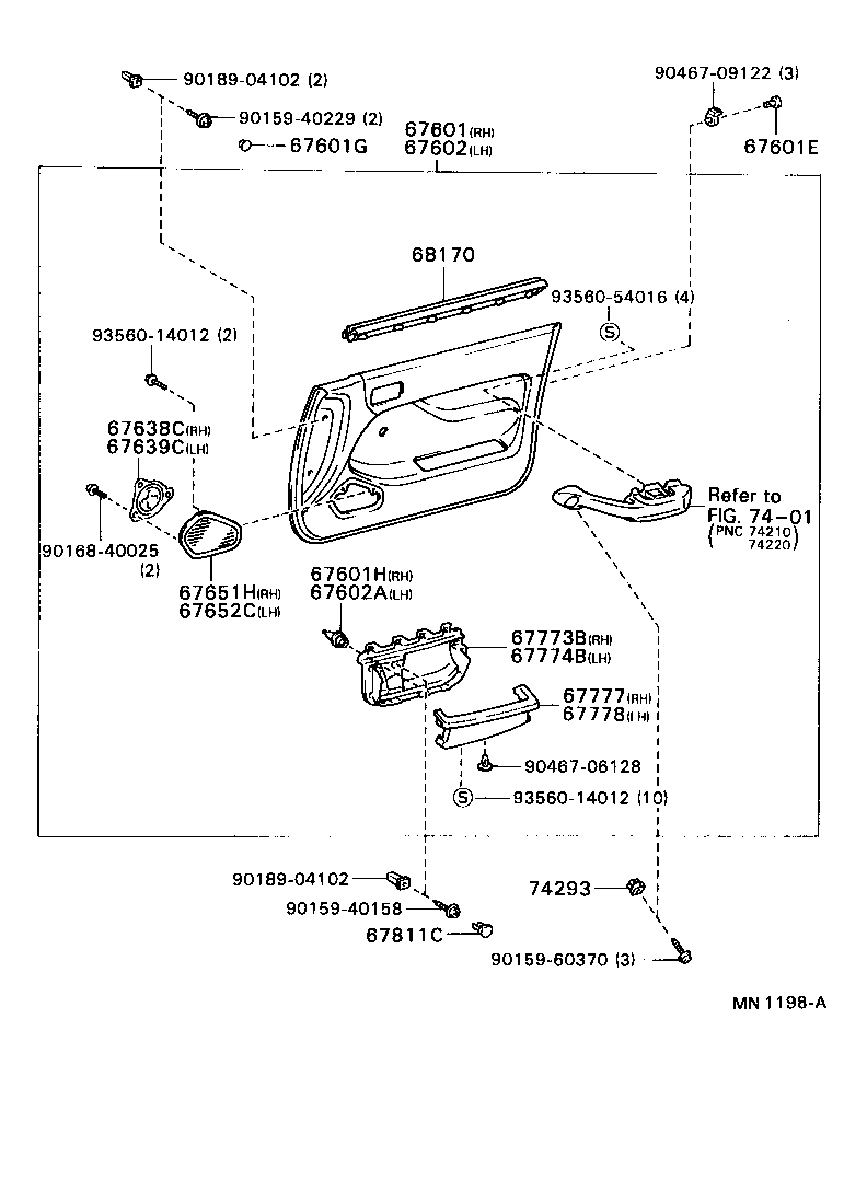 67002-33012 PANEL SUB-ASSY, FRONT DOOR, LH product image