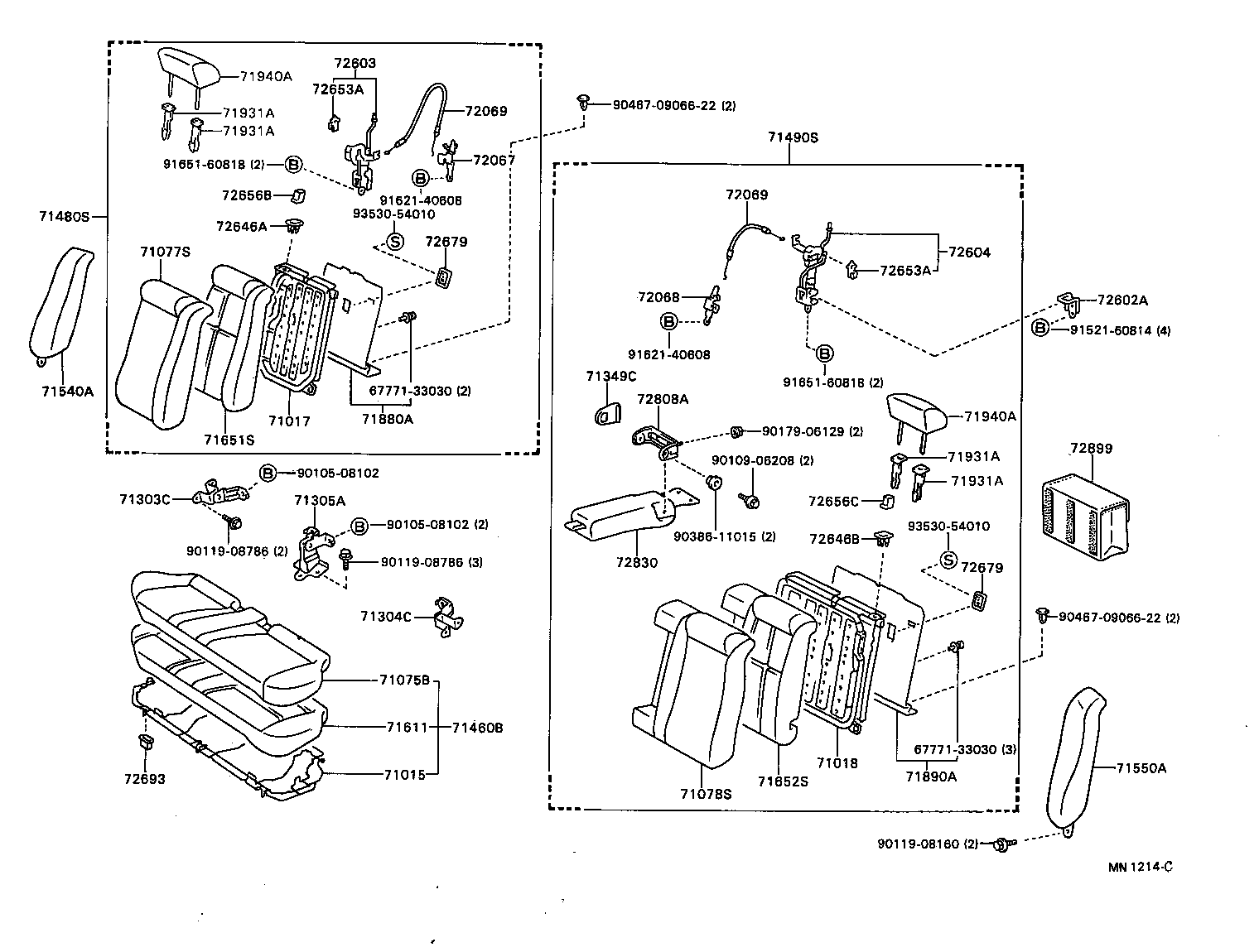 71017-33050 FRAME SUB-ASSY, REAR SEAT BACK, RH product image