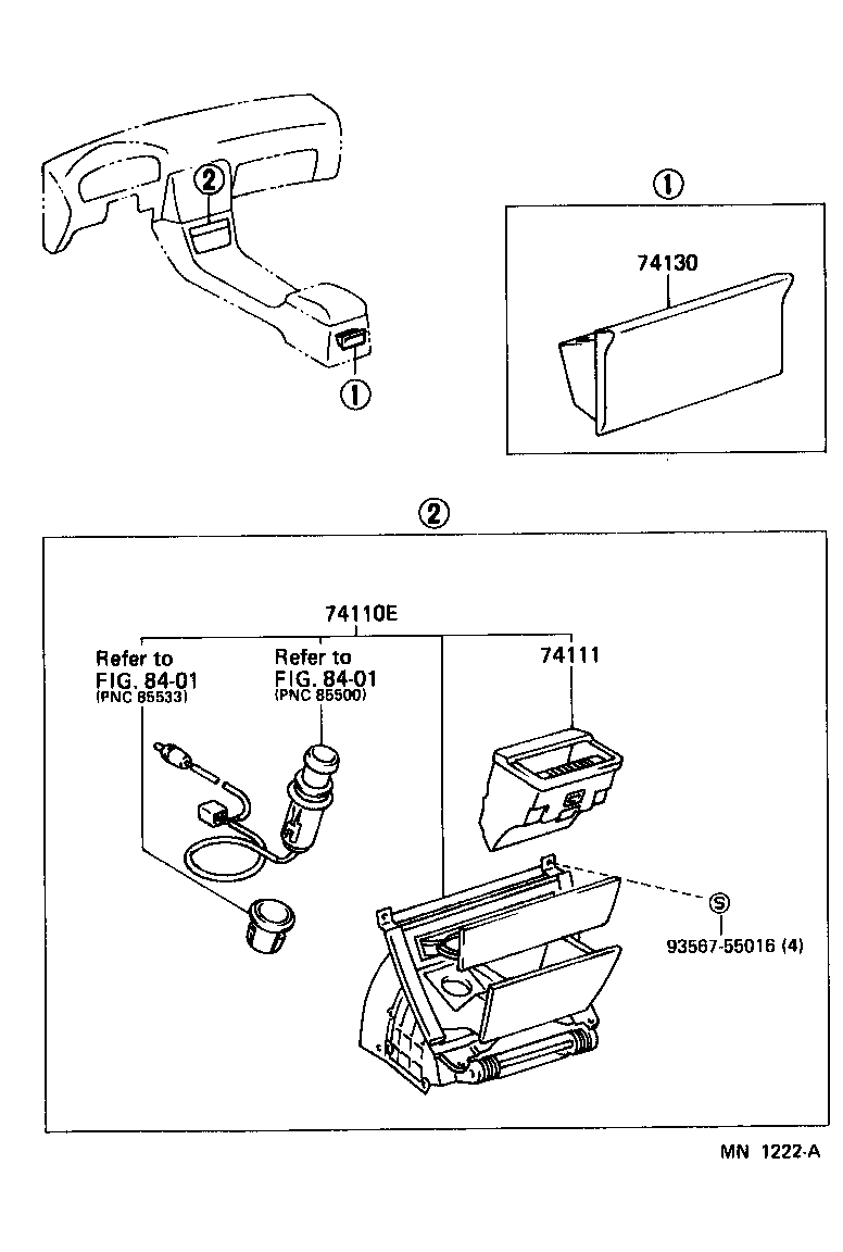 74110-33031 RECEPTACLE ASSY, FRONT ASH product image