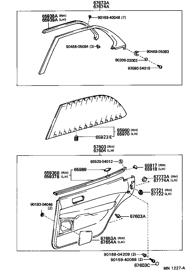 68103-50041 GLASS SUB-ASSY, REAR DOOR, RH product image